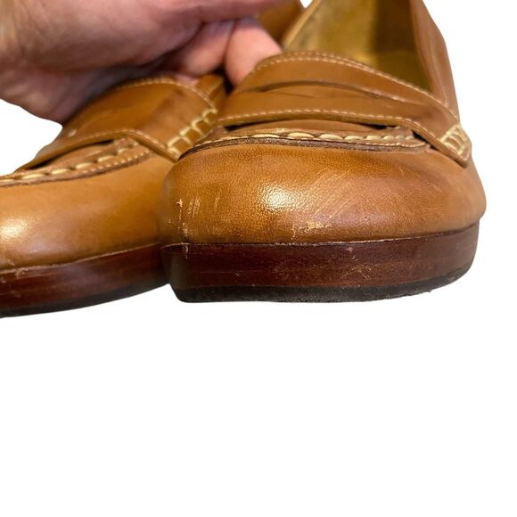 LL Bean Wedge Loafer Women 9M Brown Leather Round Toe Comfort Office Wear Casual - Picture 4 of 11